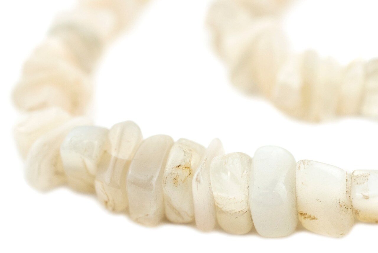 The Bead Chest Moonstone Quartz Chip Beads: Ethereal White Gemstone for Jewelry Making Full Strand